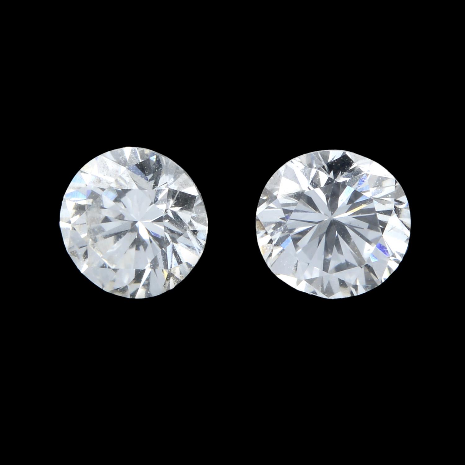 Pair of brilliant cut diamonds weighing 0.56ct
