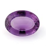 An oval shape amethysts, weighing 37.34ct