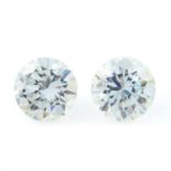 Pair of circular shape synthetic moissanites weighing 4.63ct