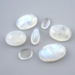 Selection of vari-shape moonstone cabochons, weighing 230ct