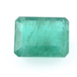 A rectangular shape emerald, weighing 7.56ct