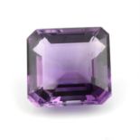 A square shape amethyst, weighing 27.79ct