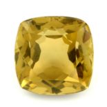 A cushion cut citrine, weighing 34.56ct