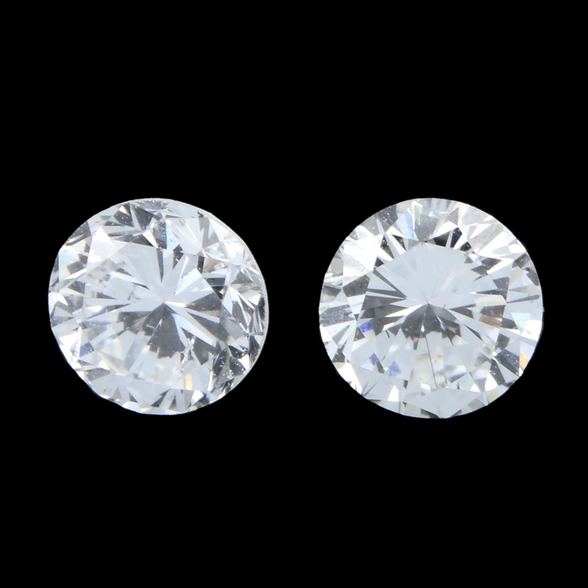 Pair of brilliant cut diamonds weighing 0.66ct