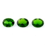 Three oval shape diopsides, weighing 3.15ct