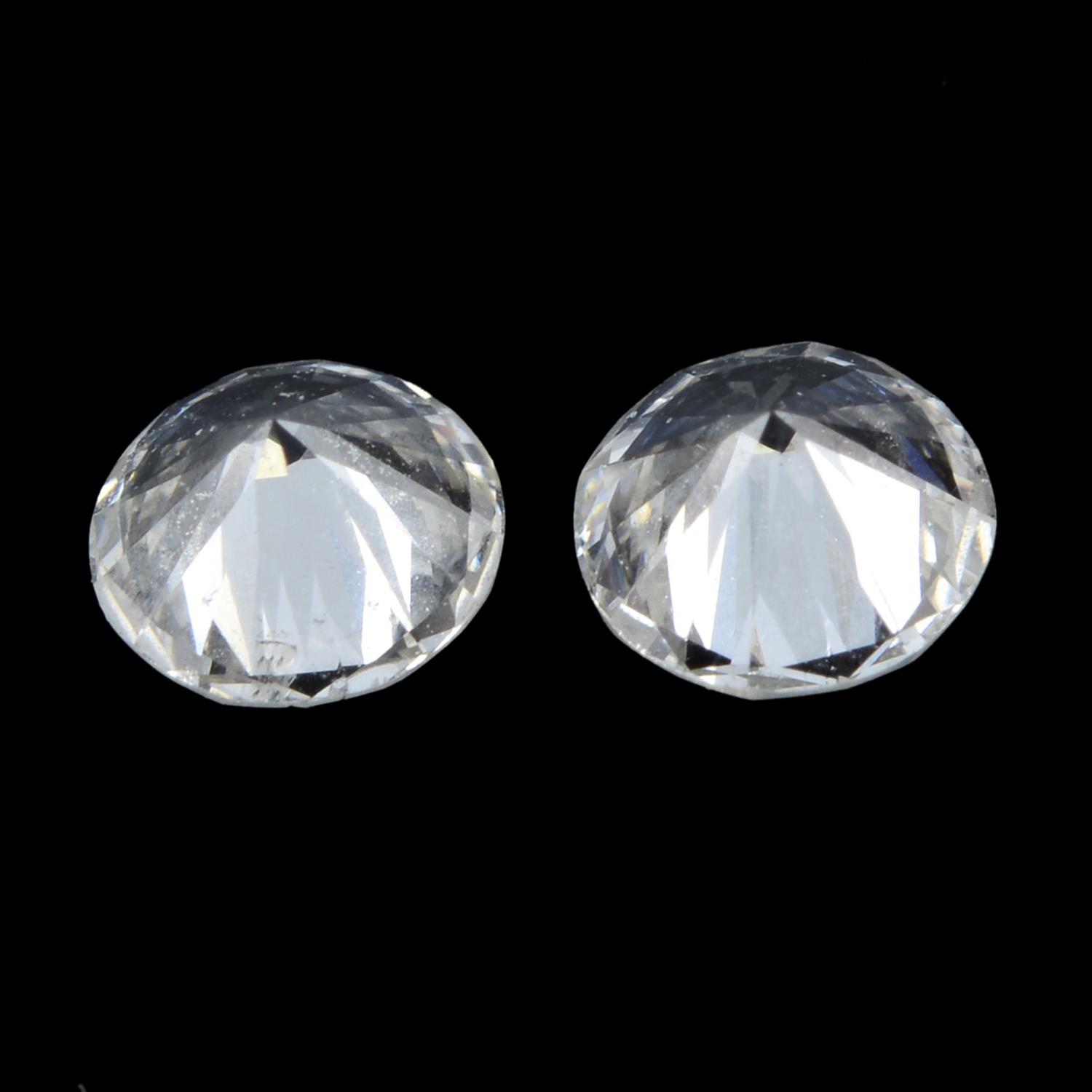 Pair of brilliant cut diamonds weighing 0.34ct - Image 2 of 2