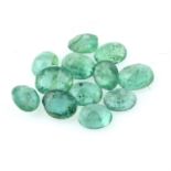 Selection of oval shape emeralds, weighing 10.39ct