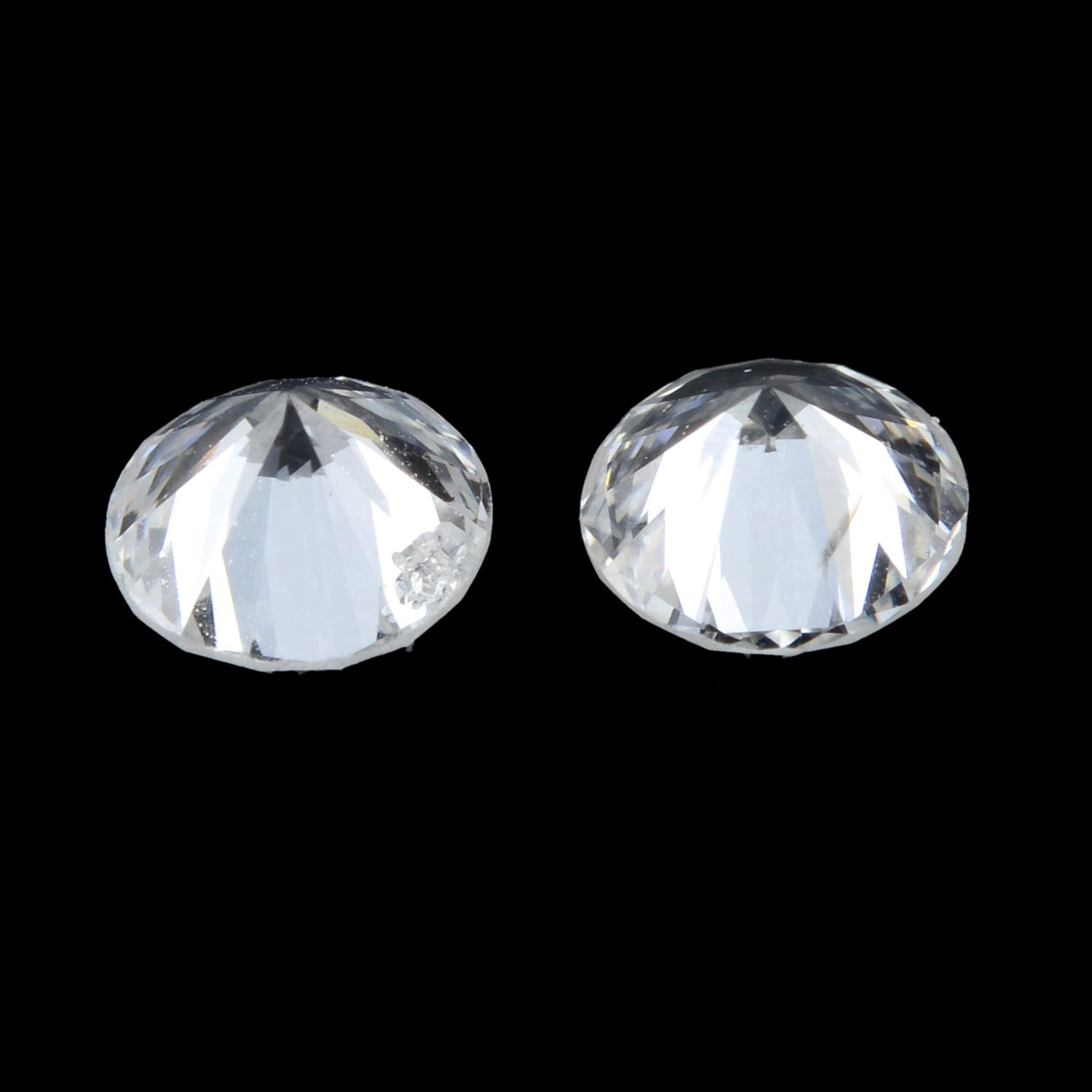 Pair of brilliant cut diamonds weighing 0.66ct - Image 2 of 2