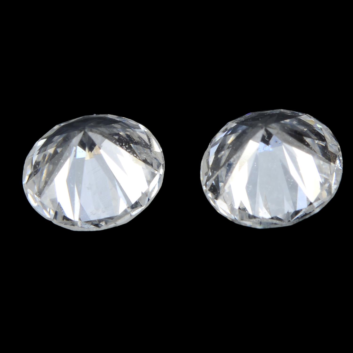 Pair of brilliant cut diamonds weighing 0.48ct - Image 2 of 2