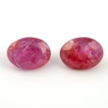 Pair of oval shape rubies, weighing 7.27ct