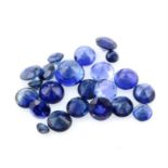 Selection of circular shape sapphires, weighing 45.61ct