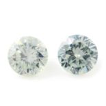 Pair of synthetic moissanite weighing 5.03ct