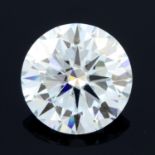 A circular shape synthetic moissanite, weighing 7.40ct