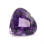 A heart shape amethyst, weighing 20.45ct