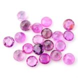 Selection of circular shape rubies, weighing 30ct