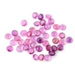 Selection of circular shape rubies, weighing 20ct