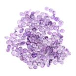 Selection of circular shape amethysts, weighing 75.32ct