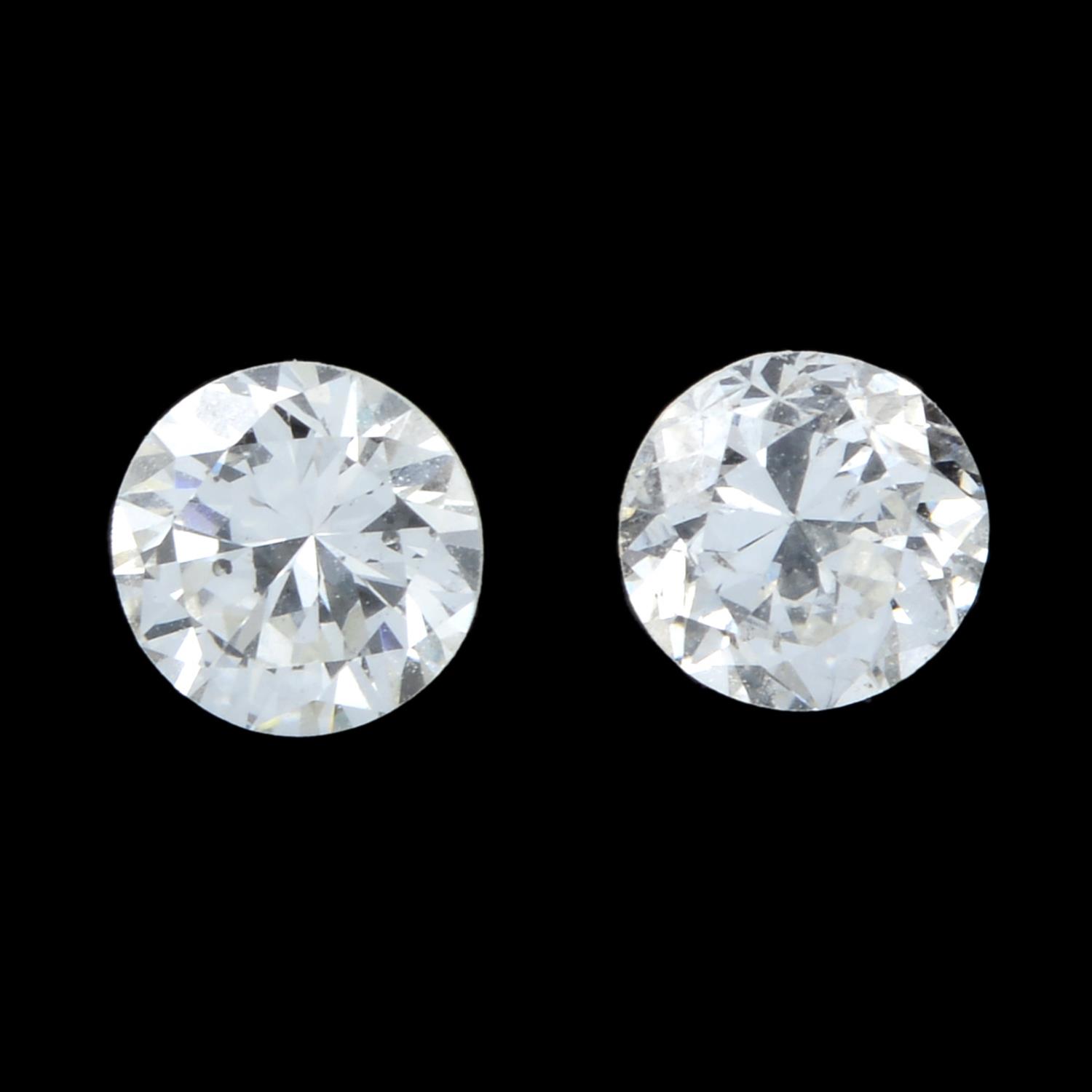 Pair of brilliant cut diamonds weighing 0.48ct