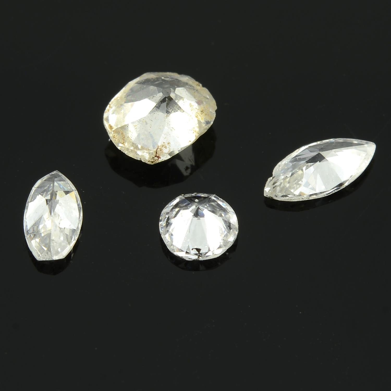 Four vari-shape diamonds, weighing 0.77ct - Image 2 of 2