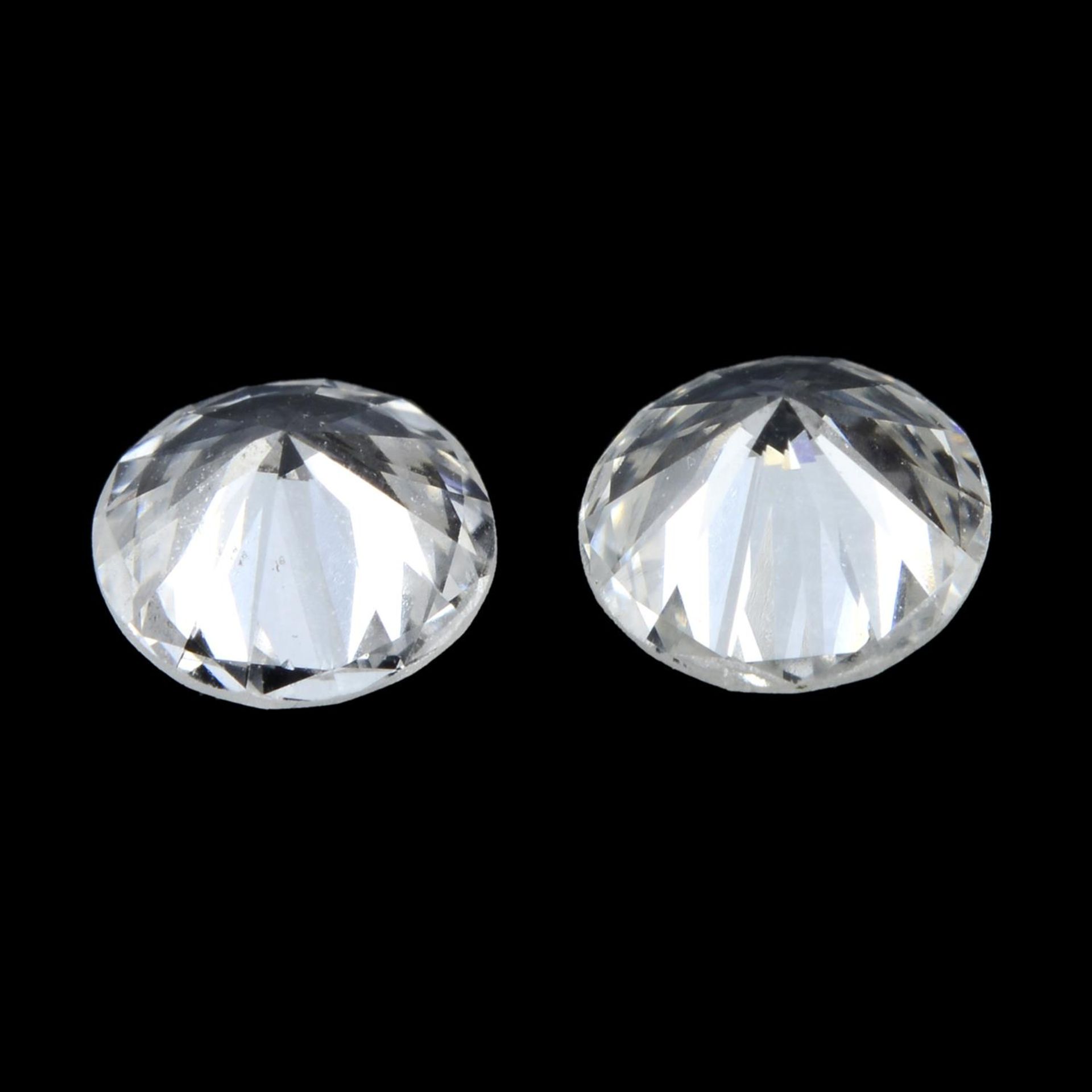 Pair of brilliant cut diamonds weighing 0.69ct - Image 2 of 2