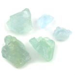 Selection of rough aquamarines, weighing 525ct