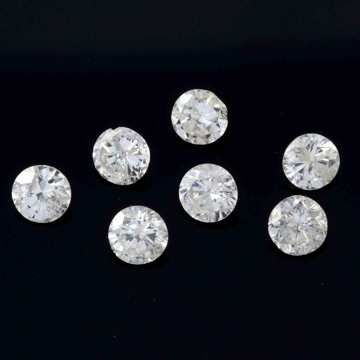 Seven brilliant cut diamonds, weighing 1.16ct