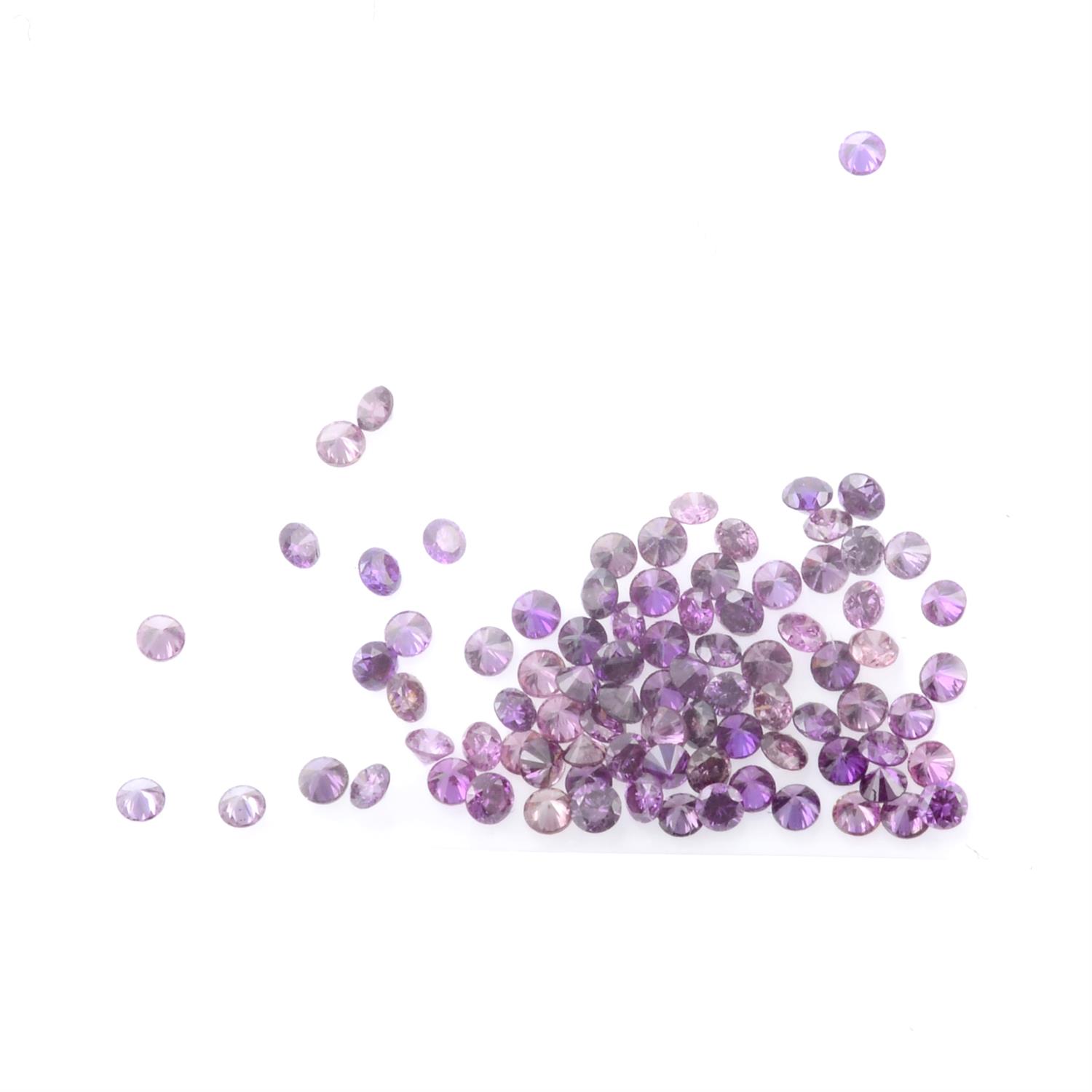 Selection of circular shape 'purple' diamonds, weighing 0.98ct - Image 2 of 2