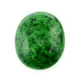 An oval shape maw sit sit jade, weighing 21.96ct