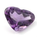 A heart shape amethyst, weighing 19.26ct