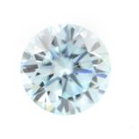 A circular shape synthetic moissanite, weighing 6.03ct