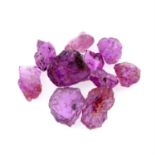 Selection of rough rubies, weighing 51.13ct