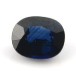 An oval shape blue sapphire, weighing 1.82ct