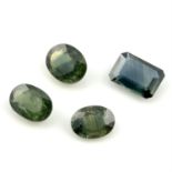 Eleven vari-shape green sapphires, weighing 21.31ct