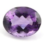 An oval shape amethyst, weighing 32.29ct
