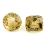 Two vari-shape citrine, weighing 7.72ct