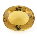 An oval shape citrine, weighing 73.14ct
