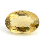 An oval shape citrine, weighing 49.11ct