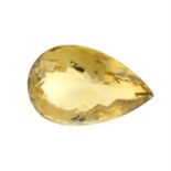 A pear shape citrine, weighing 37.18ct