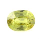 An oval shape sphene, weighing 2.03ct
