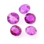 Selection of circular shape rubies, weighing 4.53ct