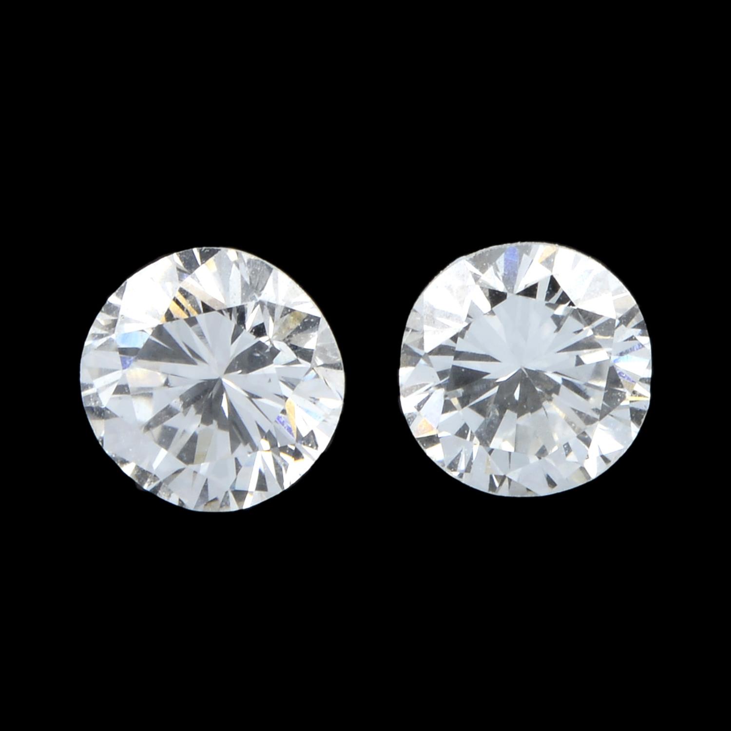 Pair of brilliant cut diamonds weighing 0.54ct