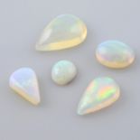 Five vari-shape opals, weighing 8.81ct