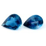 Pair of pear shape topaz, weighing 48.04ct