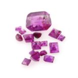 Selection of vari-shape rubies, weighing 20.51ct