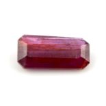 A rectangular shape ruby, weighing 3.84ct