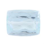 A cushion cut aquamarine, weighing 16.32ct