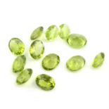 Selection of oval shape peridots, weighing 72.70ct