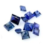 Selection of square shape sapphires, weighing 11.35ct