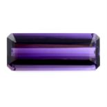 A rectangular shape amethyst, weighing 27.36ct