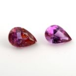 Two pear shape sapphires, weighing 2.25ct
